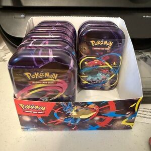 Pokemon Collectible Card Tins Mega Evolutions Sealed.